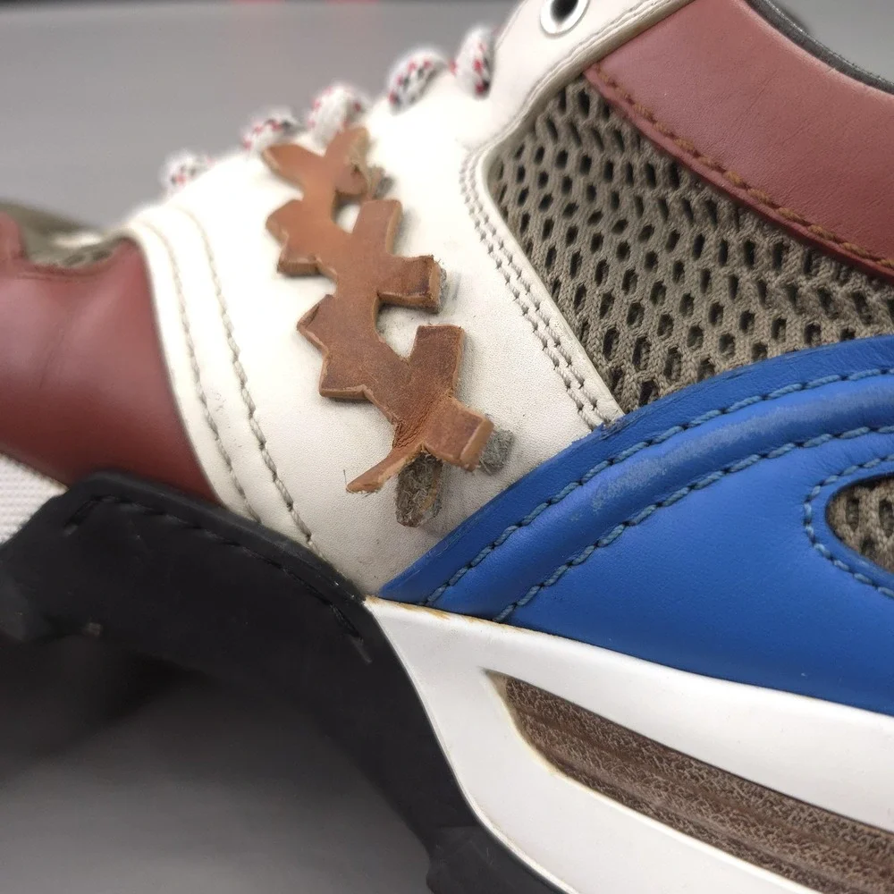 Ermenegildo Zegna Shoes Mens 11.5 Multicolor Leather Couture Extralight Sneakers